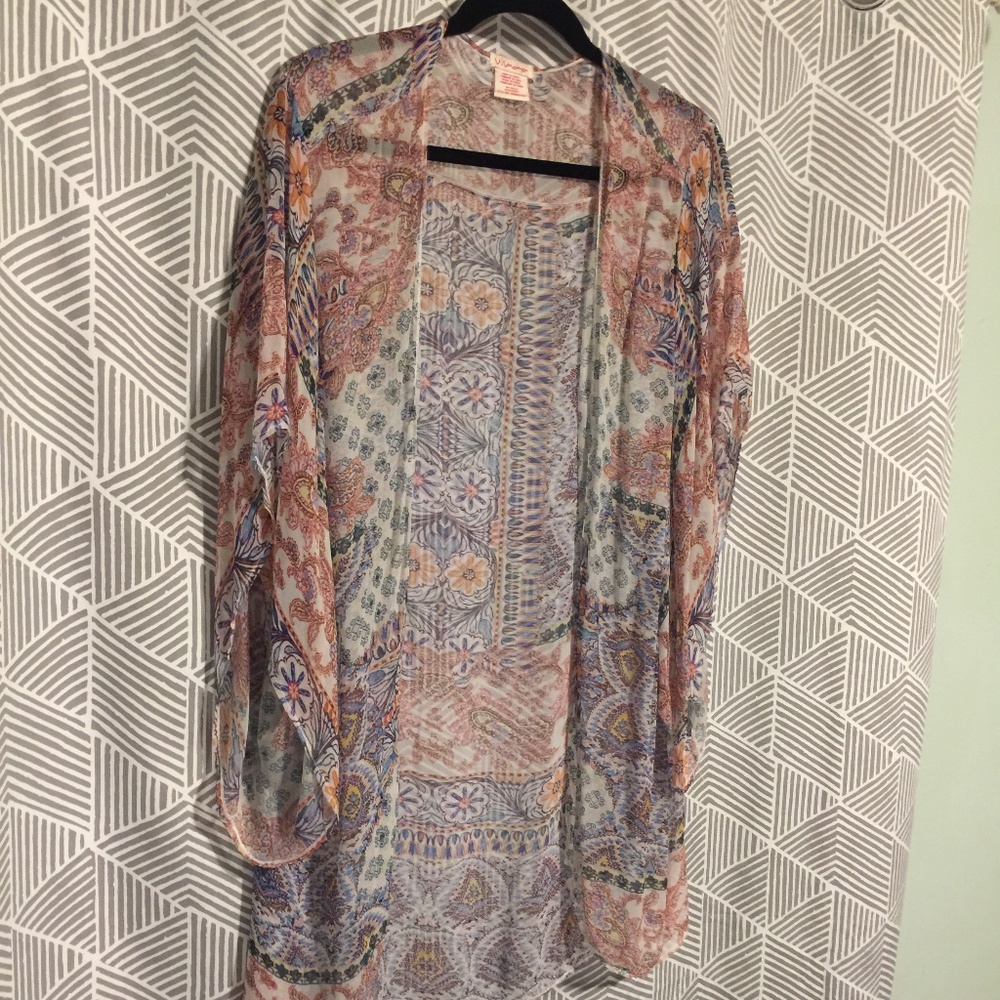 Semi-sheer kimono